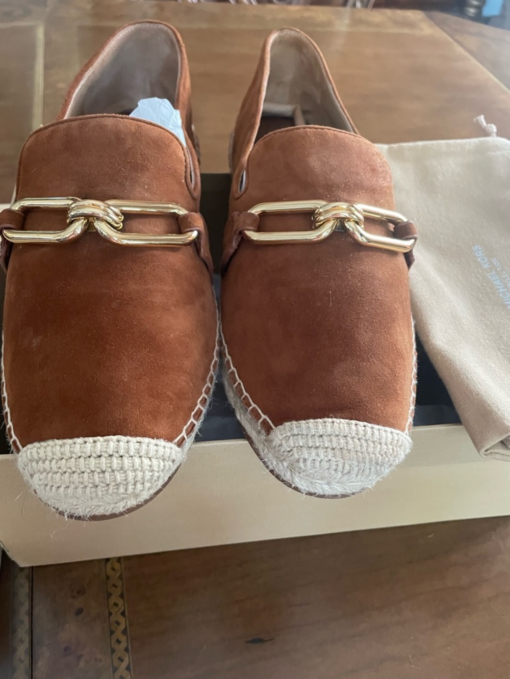 Michael Kors Collection Brown Suede Espadrille Loafers - Picture 2 of 9